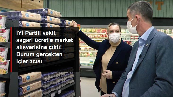 İYİ PARTİLİ VEKİL,EŞİYLE BİRLİKTE ASGARİ ÜCRETLE MARKET ALIŞVERİŞİNE ÇIKTI 