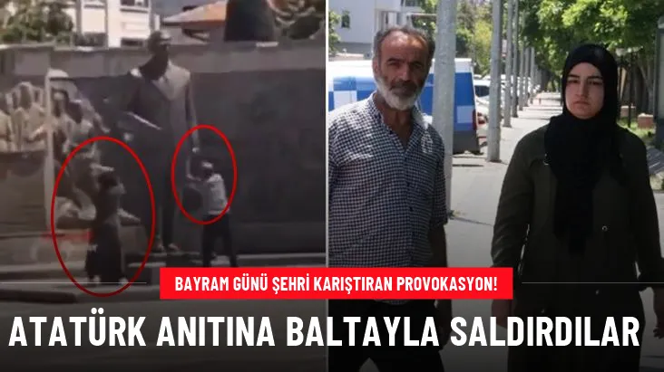 GAYZER RUM DİYARINDAN KALMA İKİ RUM ATATÜRK ÜN ANITINA SALDIRDI.