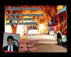 BAHŞILI BELEDİYE BAŞKANI UYAR TERÖRE LANET MESAJI YAYINLADI.