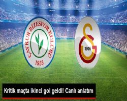 Galatasaray, Çay kur Rize spora Konuk Oluyor! İkinci Gol Geldi